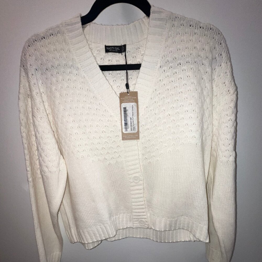 Nasty Gal Petite Recycled Puff Sleeve Cardigan (NWT)